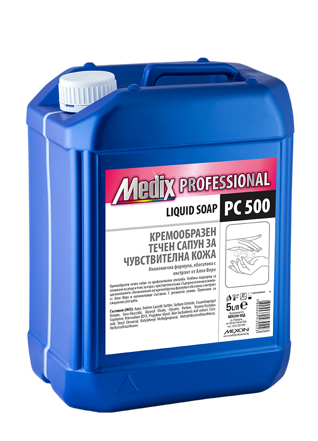 Кремообразен течен сапун за чувствителна кожа PC 500 pH 5.8 – 6.8 - 5л.