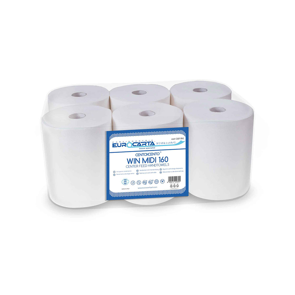 Кухненска ролка 100% целулоза, двупластова, 160 м., 454 къса, 6 бр. в опаковка