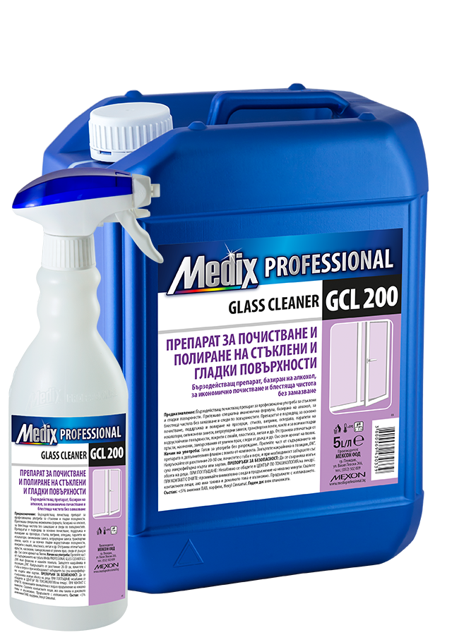 Препарат за почистване и полиране на стъклени и гладки повърхности (люляк) - GLASS CLEANER GCL 200 