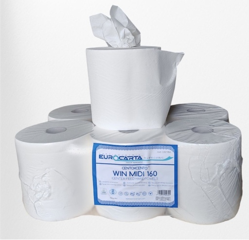 [C227.115G] Кухненска ролка 100% целулоза, двупластова, 160 м., 454 къса, 6 бр. х 1,150 кг. в опаковка,  произведено в Италия